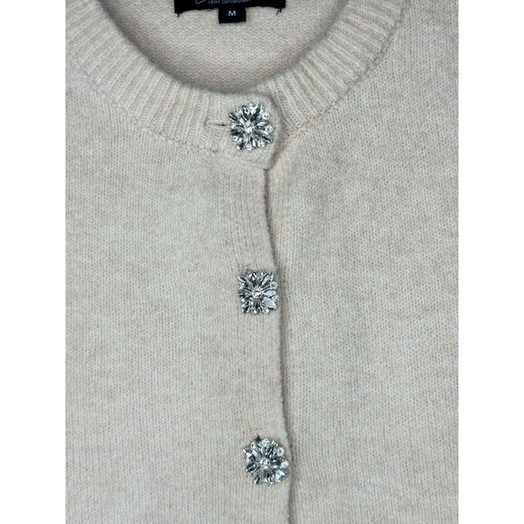 Short Sleeve Rhinestone Buttons Women’s Medium 12th young contenporary sweater - Picture 3 of 13